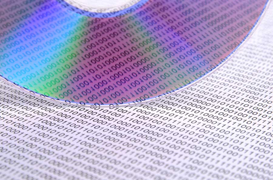  The surface of a CD is covered in ones and zeros.